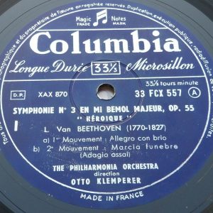Beethoven Symphony No. 3 ” Eroica ” Klemperer Columbia ‎FCX 557 LP EX