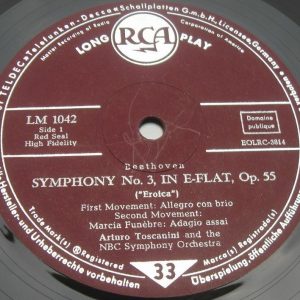 Beethoven ?– Symphony No. 3 ( “Eroica” ) Toscanini RCA LM 1042 lp 50’s