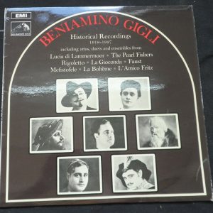Beniamino Gigli ‎- Historical Recordings 1918-1927 EMI HQM 1194 lp ex