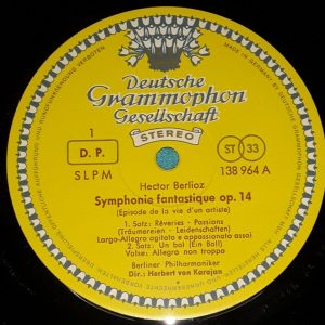 Berlioz ?- Symphonie Fantastique Karajan DGG 138 964 SLPM Tulips LP 1965 EX