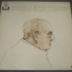 Brahms A German Requiem Bruno Walter Seefried CBS ‎ 61284 LP EX