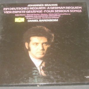 Brahms German Requiem / 4 Serious Songs Barenboim Fischer-Dieskau DGG 2 LP Box