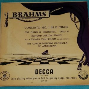 Brahms Piano Concerto No. 1 van Beinum / Curzon Decca ‎LXT 2825 LP 50’s