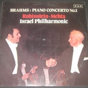 Brahms ‎- Piano Concerto No.1 Mehta Rubinstein PAX LP (Decca SXL 6797)