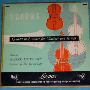 Brahms Quintet for clarinet & strings Boskovsky , Vienna Octet  London LL 858 LP