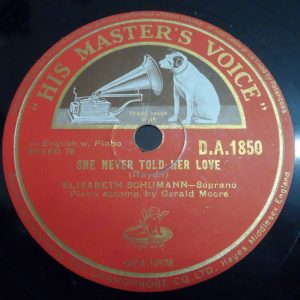 Elisabeth Schumann / Gerald Moore: Haydn – The Sailor’s Song 78rpm 10″ HMV