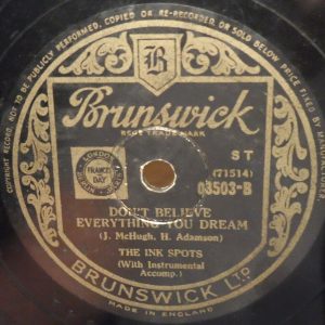 Ella Fitzgerald The Ink Spots  Brunswick 03503  10″ 78 RPM lp