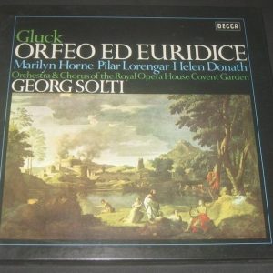 Gluck Orfeo ed Euridice Solti Horne Lorengar, Donath   DECCA 2 LP BOX EX