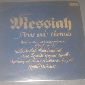 Handel  Messiah Arias & Choruses Ameling / Langridge / Marriner Argo ZRG 879 LP