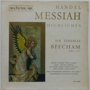 Handel – Messiah Highlights LP Thomas Beecham Royal Philharmonic Jennifer Vyvyan