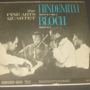 Hindemith / Bloch – The Fine Arts Quartet ‎ Concert-Disc ‎– M-1225 USA LP