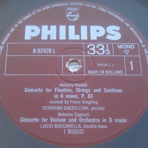 I Musici : Vivaldi – Capuzzi – Paisiello PHILIPS A 02428 L HOLLAND 60’s LP