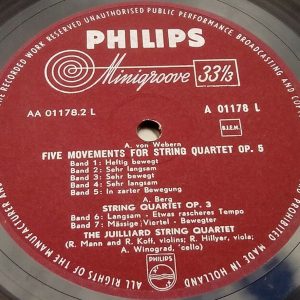 Juilliard String Quartet  Schönberg Webern Berg Philips A 01178 L Holland LP