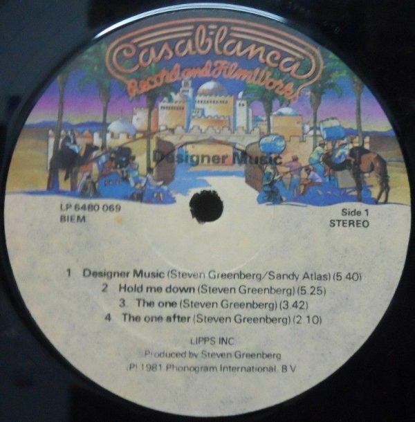 LIPPS INC Designer Music LP 1981 Disco funk rare israel israeli