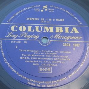 Mahler – Symphony No. 1 Paul Kletzki Columbia 33CX 1207 UK 50’s lp
