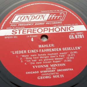 Mahler Symphony No. 6 Songs of a Wayfarer Solti London CSA-2227 2 lp Box ex