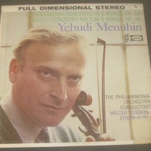 Mendelssohn / Bruch Violin Concertos Menuhin Kurtz Susskind  Capitol SG-7148 lp