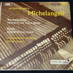 Michelangeli – Rachmaninov , Ravel – Piano Concertos HMV EMI ASD 255 lp EX