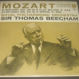 Mozart Symphonies 39 & 40 Beecham  Columbia ML 5194  6 EYE lp EX