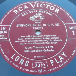 Mozart Symphony No. 41 , Bassoon Concerto Toscanini Sharrow RCA LM-1030 lp