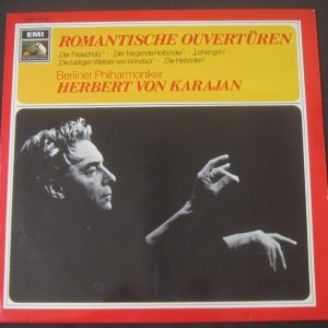 ROMANTIC OVERTURES Weber / Wagner / Niclai / Mendelssohn Karajan HMV EMI lp EX