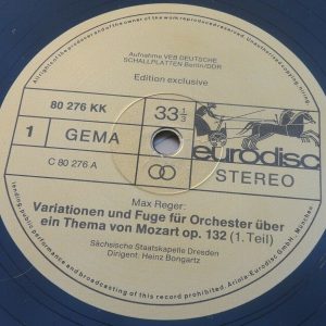 Reger – Mozart Variationen Op.132  Bongartz Eurodisc 80 276 KK Gold label lp