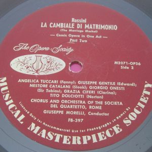 Rossini – La Cambiale Di Matrimonio La Scala Di Seta Giuseppe Morelli 2 lp EX