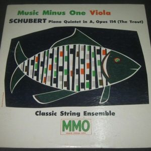 Schubert Piano Quintet in A ( The Trout ) Music Minus One Viola MMO 13 lp EX