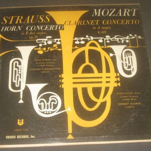 Strauss Horn Con Mozart  Clarinet Con Lohan Koch Urania URLP 7108 LP 1953 RARE
