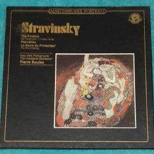 Stravinsky : Firebird Petrouchka le Sacre Du Printemps Boulez CBS 3 LP Box EX
