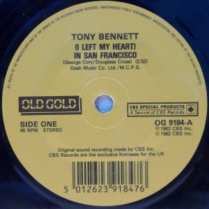 Tony Bennett – I Left My Heart In San Francisco 7″ single 1982 RE Old Gold