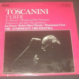 Toscanini Verdi Jan Peerce Robert Shaw Opera  RCA VICS 1331 LP EX