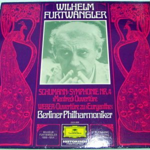 WILHELM FURTWANGLER – Schumann Symphony no. 4 / WEBER Euryanthe Overture DGG LP