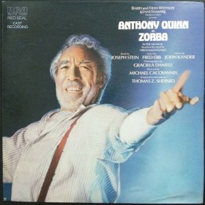Zorba – Original Cast Recording LP 12″ 1983 Gatefold Anthony Quinn RCA ABL1-4732