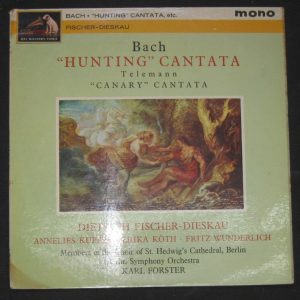 BACH ? HUNTING CANTATA  TELEMAN – CANARY . HMV ALP 1985  lp Fischer-Dieskau