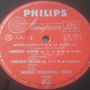 BONPORTI Concerti grossi I MUSICI MICHELUCCI ALTOBELLI Philips L 00.449 L LP EX
