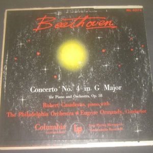 Beethoven Concerto No. 4 Casadesus , Ormandy Columbia ML 4074 ED1 LP