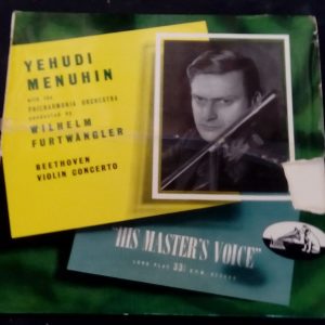 Beethoven – Violin Concerto  Menuhin  Furtwangler  HMV ALP 1100 LP R/G label