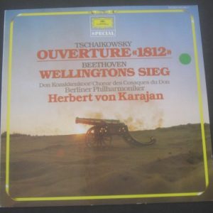 Beethoven – Wellington’s Victory Tchaikovsky – overture 1812 Karajan DGG LP EX