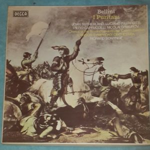 Bellini I Puritani Sutherland Pavarotti Richard Bonynge Decca SET 587/9 3 LP EX
