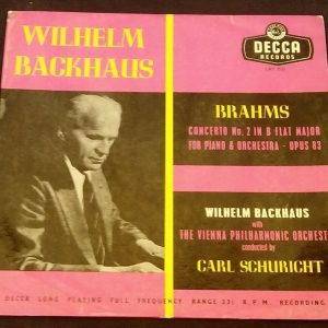 Brahms Piano Concerto No 2 Backhaus Schuricht Decca LXT 2723 ED1 LP 50’s