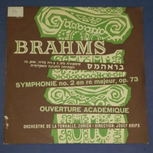 Brahms Symphony 2 Academic Festival Overture Krips MMS 2208 1st press LP EX ED1