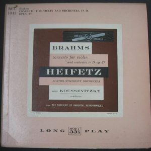 Brahms Violin Concerto Heifetz / Koussevitzky RCA L 17093 USA 50’s lp