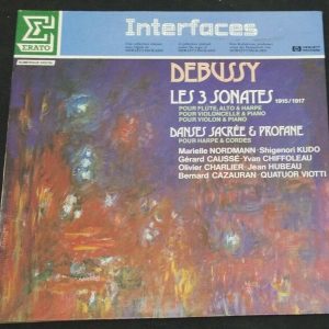 Debussy 3 sonatas Danses sacrée & profane Hubeau  Erato NUM 75103 lp EX