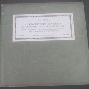 Discophiles francais EX 25.017 Bach Violin Concerto Grehling / Ristenpart 10″ LP