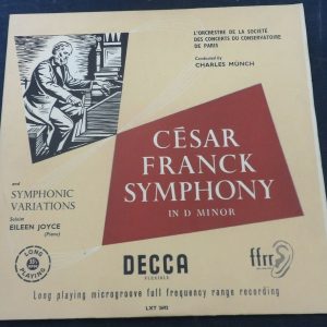 Franck Symphony / Symphonic Variations Munch Joyce Decca ‎ LXT 2692 Gold lp