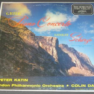 GRIEG Piano Concerto / Litolff Scherzo . Peter Katin / Colin Davis london lp