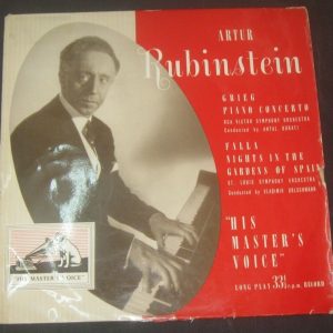 Grieg / Falla – Dorati RUBINSTEIN – Piano HMV ALP 1065 LP ED1
