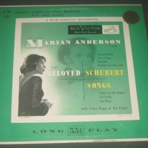 Marian Anderson – Schubert Songs Franz Rupp – Piano RCA  LM 98 LP 10″ 1952