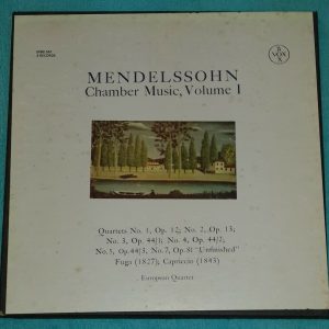 Mendelssohn ‎- Chamber Music European String Quartet  VOX SVBX 581 3 LP Box